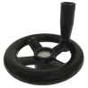 RS PRO Black Spoked Revolving Hand Wheel 140 mm Diameter 28 mm Mounting Hole 17 mm Depth 161-2028