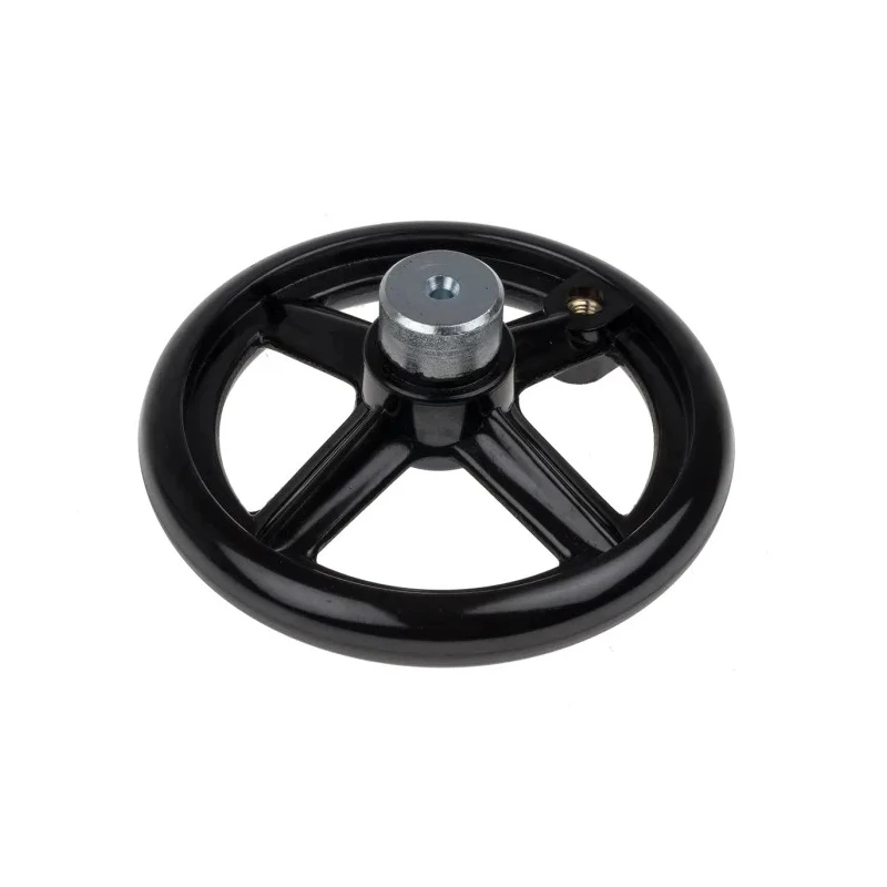 RS PRO Black Spoked Revolving Hand Wheel 140 mm Diameter 28 mm Mounting Hole 17 mm Depth 161-2028