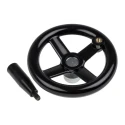 RS PRO Black Spoked Revolving Hand Wheel 140 mm Diameter 28 mm Mounting Hole 17 mm Depth 161-2028