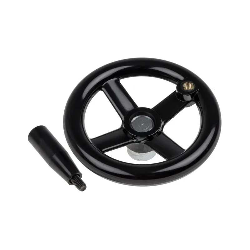 RS PRO Black Spoked Revolving Hand Wheel 140 mm Diameter 28 mm Mounting Hole 17 mm Depth 161-2028