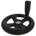 RS PRO Spoked Black Revolving Hand Wheel 160 mm Diameter, Phenoplast Material 161-2029