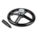 RS PRO Black Spoked Revolving Hand Wheel 250 mm Diameter 161-2031