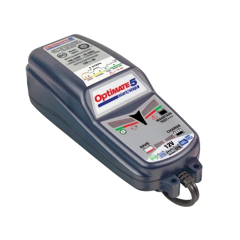 TecMate Automotive 6-Step 12V Lead Acid Battery Charger 4A with UK Plug TM232