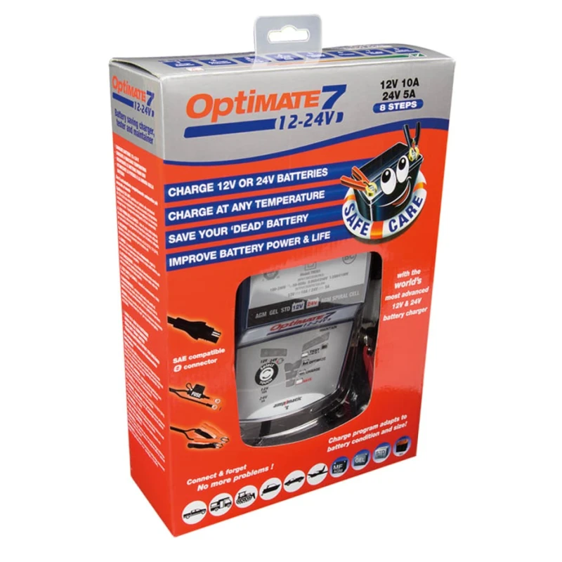 TecMate OptiMate 7 Automotive Battery Charger Lead Acid 12V/24V 10A TM260
