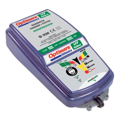 TecMate OptiMate Lithium Select 10-Stage Automotive Battery Charger 12.8V/16V 9.5A TM270