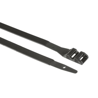SES Sterling Cable Tie, Black Polyamide 12, 265 mm Length x 9 mm Width, UV Resistant, Tensile Strength 510N 01890125010