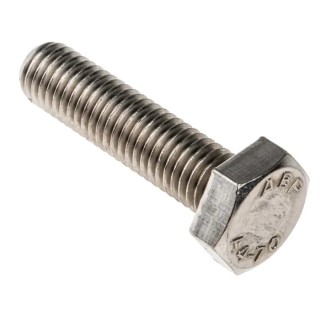 RS PRO Stainless Steel Hex Bolt M10 x 40 mm DIN 933 A4 Type 316 190-383