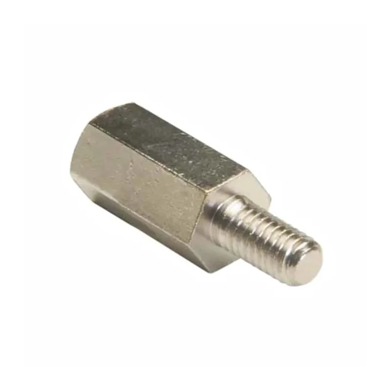 HARWIN M3 x 0.5 Threaded Standoff, 11 mm Body Length, 6 mm Stud Length, Brass Nickel Finish R30-3001102
