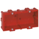 Legrand Batibox Red Plastic Back Box, 1 Gang, 71mm x 71mm x 50mm, NF Standard, Horizontal Screw Flush Mount 0 801 51