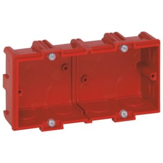 Legrand Batibox Red Plastic Back Box, 1 Gang, 71mm x 71mm x 50mm, NF Standard, Horizontal Screw Flush Mount 0 801 51