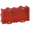 Legrand Batibox Red Plastic Back Box, 1 Gang, 71mm x 71mm x 50mm, NF Standard, Horizontal Screw Flush Mount 0 801 51