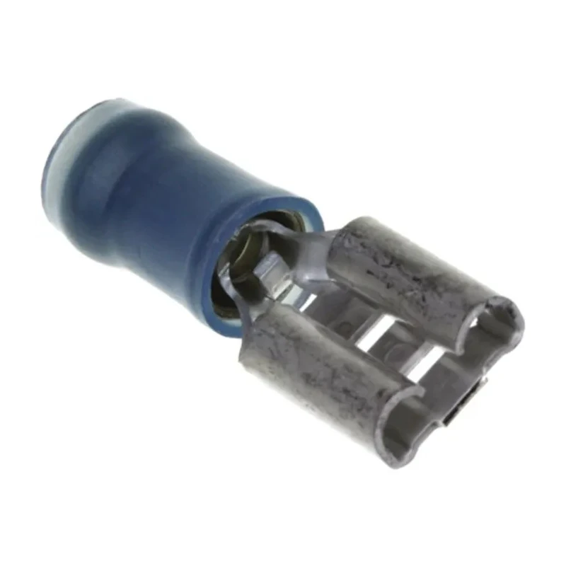 TE Connectivity PIDG FASTON .250 Blue Insulated Female Spade Connector, Crimp, 6.35 x 0.81 mm Tab Size, 16 AWG to 8-640905-1