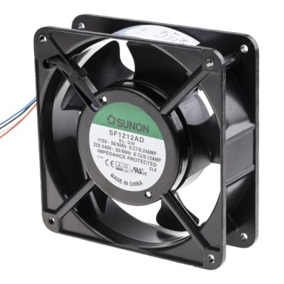 Sunon SF Series Square Frame Sleeve Bearing Axial Fan 230V AC 19W 3100 RPM 161.4 m³/h 120mm x 120mm x 38mm SF1212AD-SL.GN