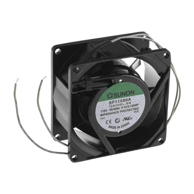 Sunon AC Axial Fan 115V AC, 12 W, 39.1 m³/h Airflow, 130 mA, Sleeve Bearing, 80 mm Frame SF11580A-1083HSL.GN