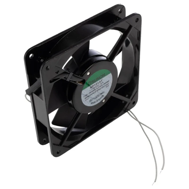 Sunon SP Series AC Axial Fan, 115V ac, 18 W, 190 mA, 109 m³/h Airflow, 120 mm Square Frame with Sleeve SP101AT-1122HSL.GN