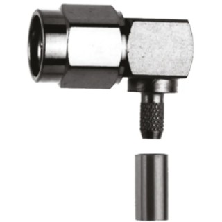 Telegartner SMA Series Coaxial Connector Cable Male SMA, 50 Ω, Right Angle Body Crimp J01150A0091