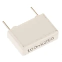 KEMET MMK Series Metallized Polyester Film Capacitor 100 nF 250V DC 160V AC Through Hole MMK10104K250A01L4BULK