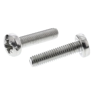 RS PRO Pozidriv Pan Head Stainless Steel Machine Screw M6 Thread 25 mm Length 190-620