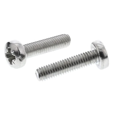 RS PRO Pozidriv Pan Head Stainless Steel Machine Screw M6 Thread 25 mm Length 190-620