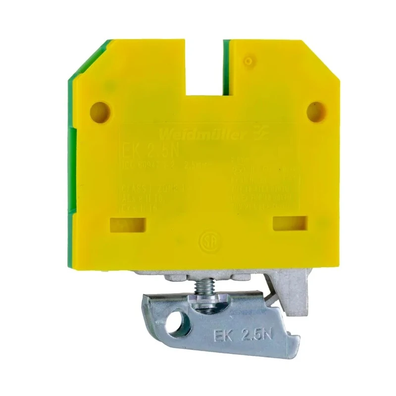 Weidmüller 2-Way EK 2.5 Earth Terminal Block, 25A Current, 2.5mm² Cable CSA, Screw Termination, Nylon Housing 0474360000