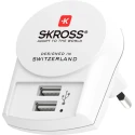 SKROSS 2 Output USB Type A AC-DC Converter Power Supply Adapter Type C 12W 5V DC Output 2.4A SKR-0083