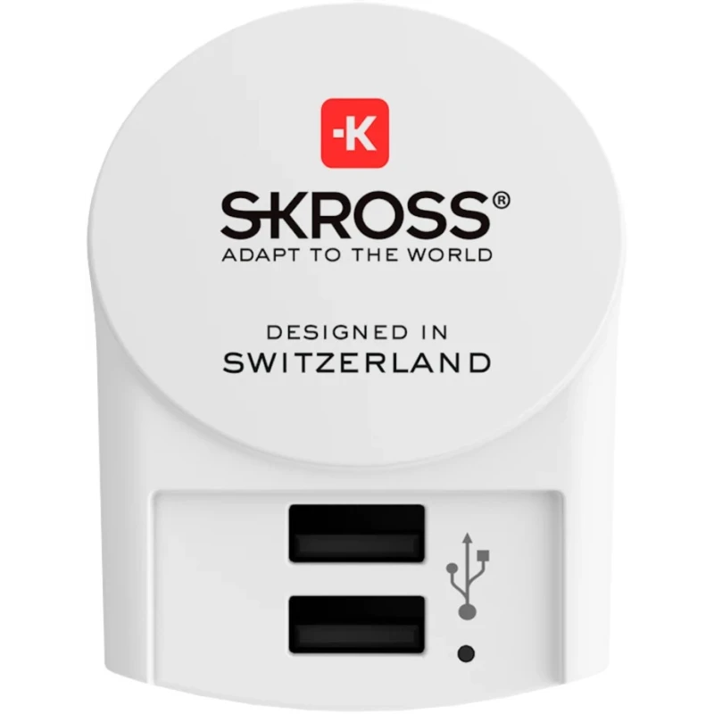 SKROSS 2 Output USB Type A AC-DC Converter Power Supply Adapter Type C 12W 5V DC Output 2.4A SKR-0083