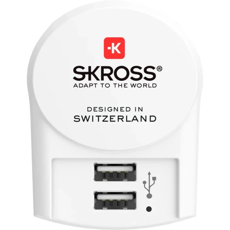 SKROSS 2 Output USB Type A AC-DC Converter Power Supply Adapter Type C 12W 5V DC Output 2.4A SKR-0083