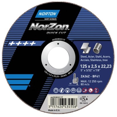 Norton Aluminium Oxide Abrasive Disc Cutting Disc 230 mm Coarse Grade P150 Grit 66252831532