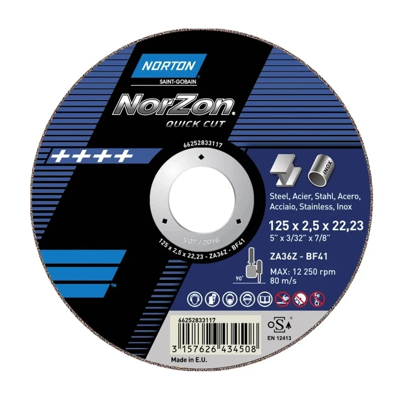 Norton Aluminium Oxide Abrasive Disc Cutting Disc 230 mm Coarse Grade P150 Grit 66252831532