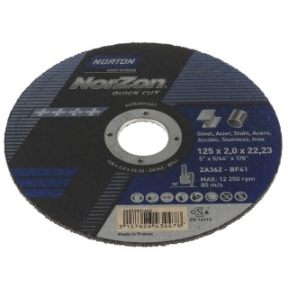 Norton Zirconium Abrasive Cutting Disc 125 mm Coarse Grade P36 Grit 66252831463