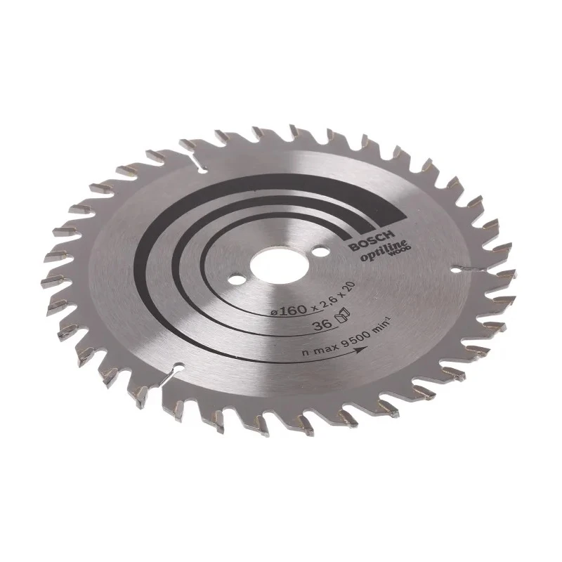Bosch Circular Saw Blade Fine Cut 160 mm Diameter, 36 Teeth, 1.6 mm Plate Thickness, 2.6 mm Kerf Thickness 2608640597