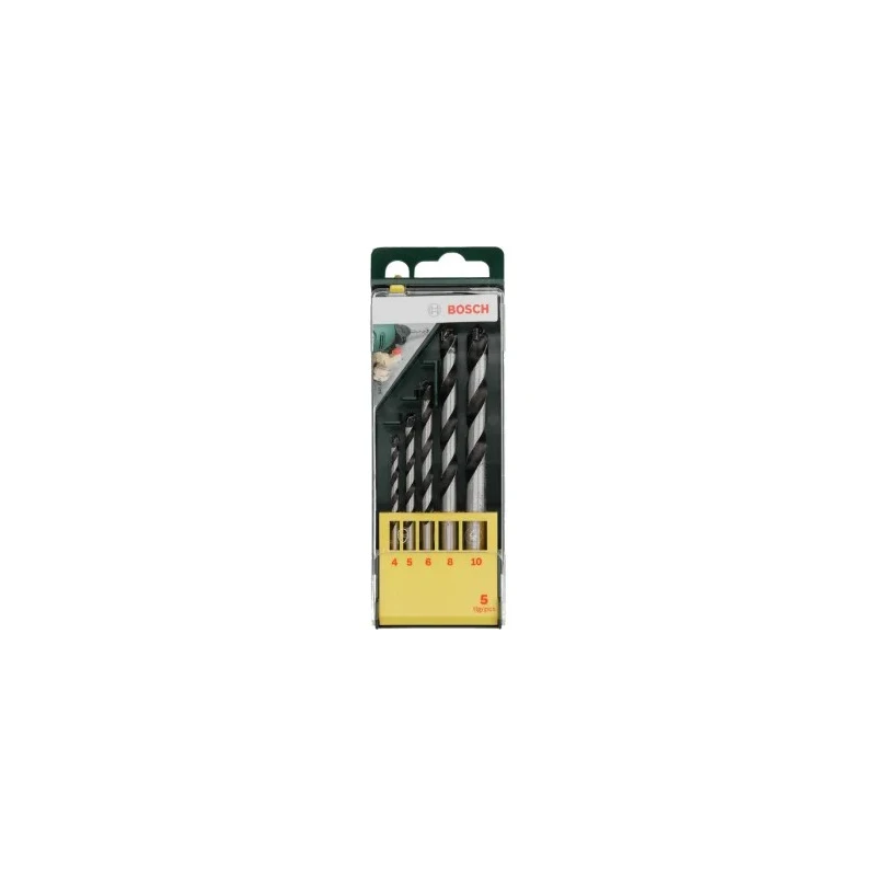Bosch 5-Piece Tungsten Carbide Tipped Twist Drill Bit Set for Masonry, 4 mm to 10 mm 2607019444