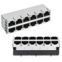 Wurth Elektronik WR-MJ Series RJ45 Connector Female, PCB Mount, Cat3 Nickel Plated Bronze Shield Horizontal 8 Port 8 Way RJ45