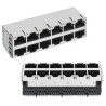 Wurth Elektronik WR-MJ Series RJ45 Connector Female, PCB Mount, Cat3 Nickel Plated Bronze Shield Horizontal 8 Port 8 Way RJ45