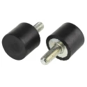 RS PRO Cylindrical M8 Anti-Vibration Mount Male Buffer Foot Natural Rubber 36.8kg Compression 60 Shore A 25mm OD 162-3213
