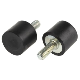 RS PRO Cylindrical M8 Anti-Vibration Mount Male Buffer Foot Natural Rubber 36.8kg Compression 60 Shore A 25mm OD 162-3213
