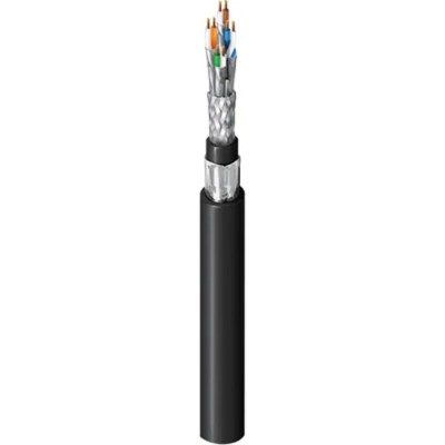 Belden Ethernet Cable, Shielded Screened, 305 m Length, Black PVC Jacket, Stranded Copper Conductor 72V 8 Cores 8.7mm Cat6a