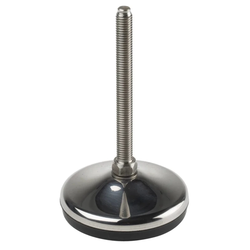 RS PRO M10 80 mm Diameter Stainless Steel Adjustable Foot, 1000 kg Static Load Capacity, 10° Tilt Angle 162-3262