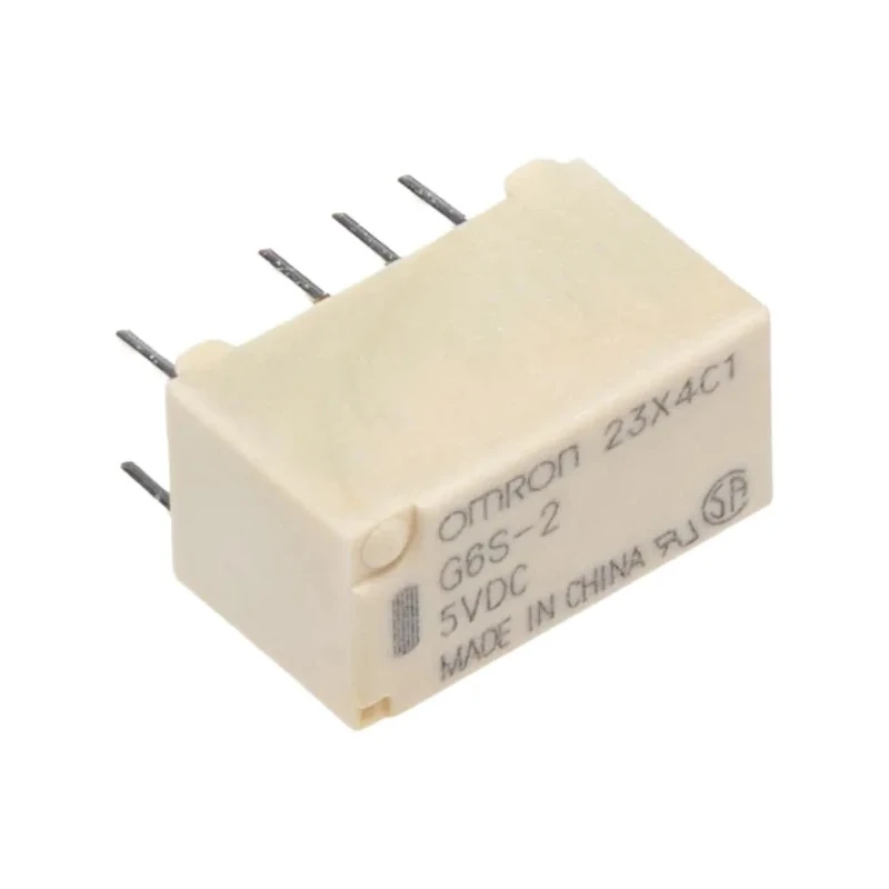 Omron Signal Relay, PCB Mount, 5V DC Coil, 2A Switching Current, DPDT Contact Configuration G6S-2 DC5