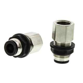 Legris LF3000 Series Pneumatic Fitting Female Threaded-to-Tube 1/4 in G, Push In 8 mm, Nickel Finish LF3000