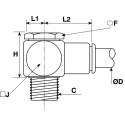 Legris Male Banjo Pneumatic Fitting with Nitrile Rubber (NBR) Seal, Nickel Plated Brass, Stainless Steel 3118 08 10