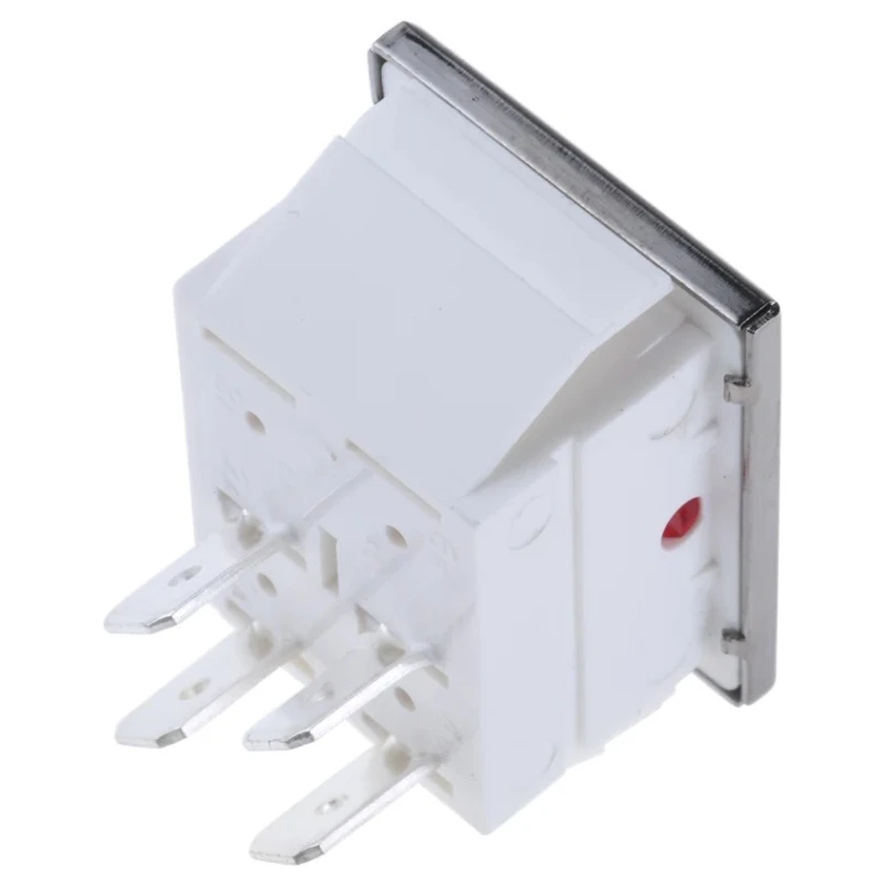 Arcolectric (Bulgin) Ltd Illuminated DPST Latching On-Off Rocker Switch Panel Nylon Housing Red Actuator C1353VENAC