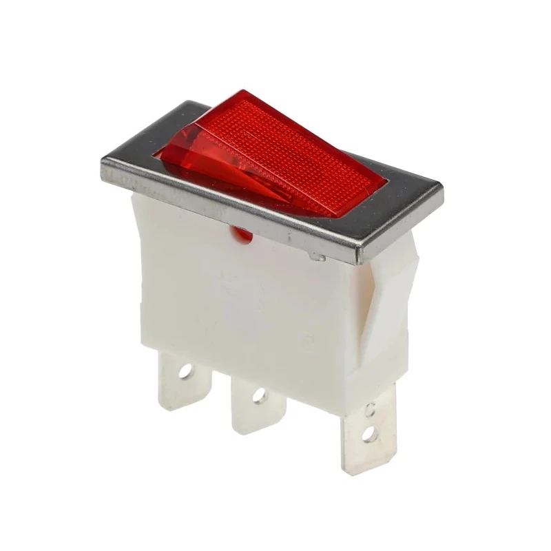 Arcolectric (Bulgin) Ltd Illuminated SPST Latching On-Off Rocker Switch Panel Nylon 16A 28.2x11.5mm C5503FQNBC