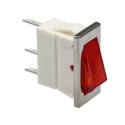 Arcolectric (Bulgin) Ltd Illuminated SPST Latching On-Off Rocker Switch Panel Nylon 16A 28.2x11.5mm C5503FQNBC