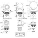 ITW Switches 76-94 Series Panel Mount Momentary Push Button Switch SPDT Clear LED IP67 250 V 10 A 76-9440/439088N