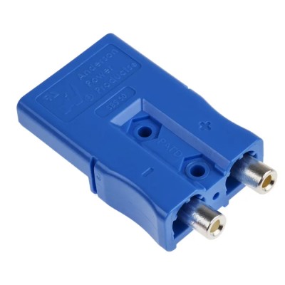 Anderson Power Products SBS Series 2 Way Male Battery Connector, Straight Cable, 600V, 110A SBS50BLU10/12