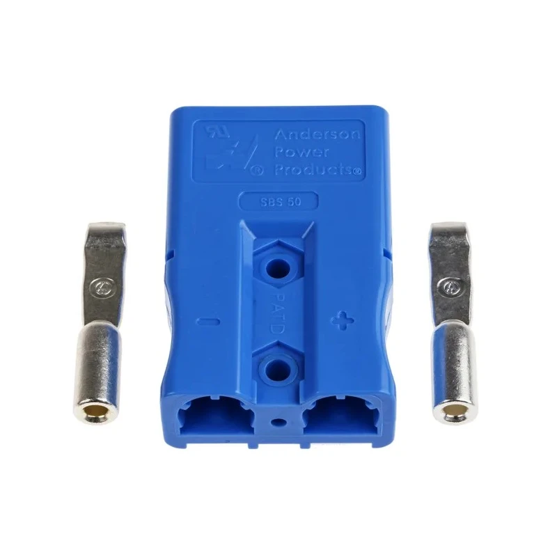 Anderson Power Products SBS Series 2 Way Male Battery Connector, Straight Cable, 600V, 110A SBS50BLU10/12