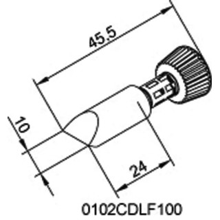 Ersa 10 mm Chisel 45.5 mm Soldering Iron Tip for use with i-Tool 102CDLF100