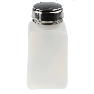 Menda 170ml Non-Conductive White Acrylic Pump Dispenser Bottle with Locking Stainless Steel Pump 613N