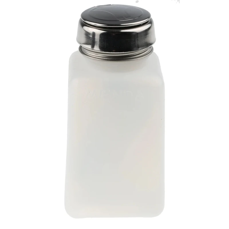 Menda 170ml Non-Conductive White Acrylic Pump Dispenser Bottle with Locking Stainless Steel Pump 613N